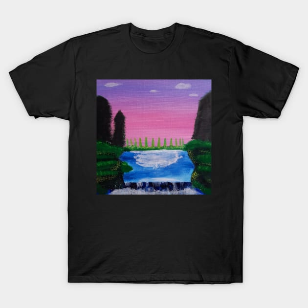 Relaxing waterfall landscape - beautiful T-Shirt by LukjanovArt